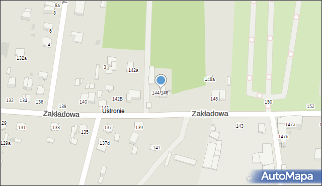 Łódź, Zakładowa, 144/146, mapa Łodzi