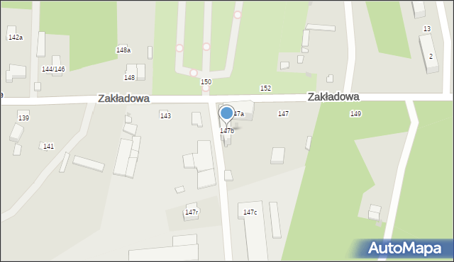 Łódź, Zakładowa, 147b, mapa Łodzi