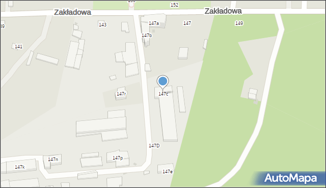 Łódź, Zakładowa, 147c, mapa Łodzi