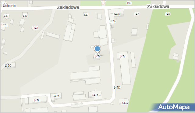 Łódź, Zakładowa, 147r, mapa Łodzi