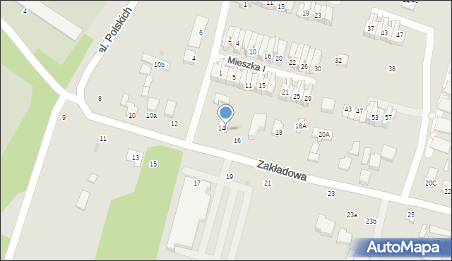 Łódź, Zakładowa, 14a, mapa Łodzi