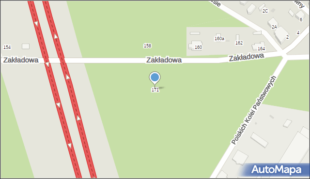 Łódź, Zakładowa, 171, mapa Łodzi