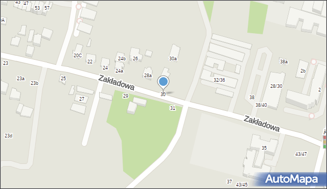 Łódź, Zakładowa, 30, mapa Łodzi