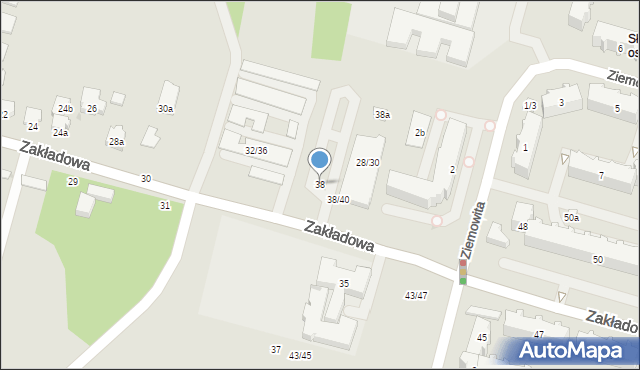 Łódź, Zakładowa, 38, mapa Łodzi