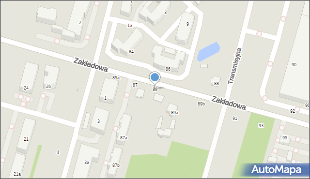 Łódź, Zakładowa, 89, mapa Łodzi