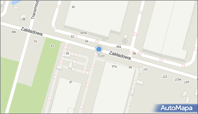 Łódź, Zakładowa, 97, mapa Łodzi