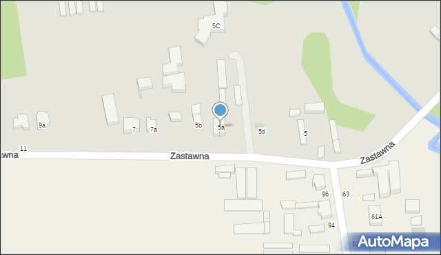 Łódź, Zastawna, 5a, mapa Łodzi