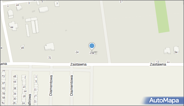 Łódź, Zastawna, 23a, mapa Łodzi