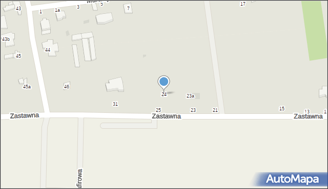 Łódź, Zastawna, 24, mapa Łodzi