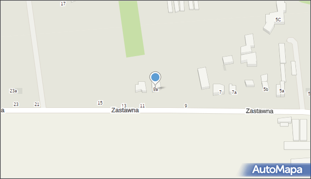 Łódź, Zastawna, 9a, mapa Łodzi