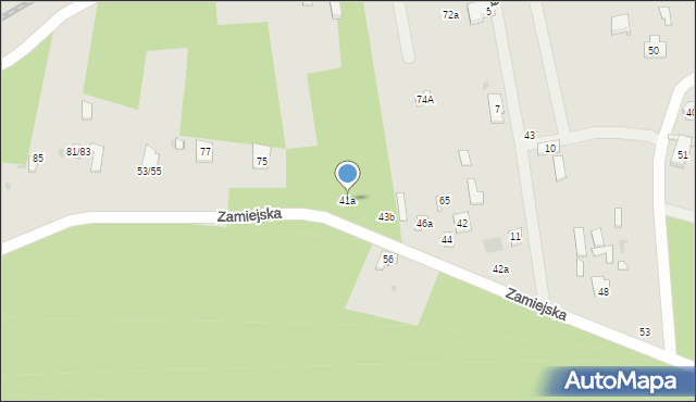 Łódź, Zamiejska, 41a, mapa Łodzi