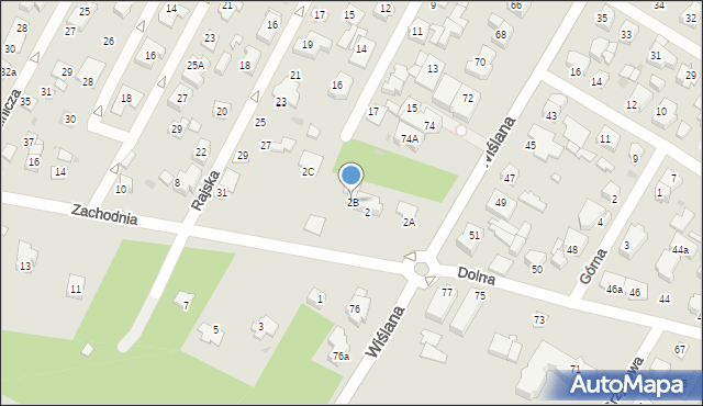 Łomianki, Zachodnia, 2B, mapa Łomianki