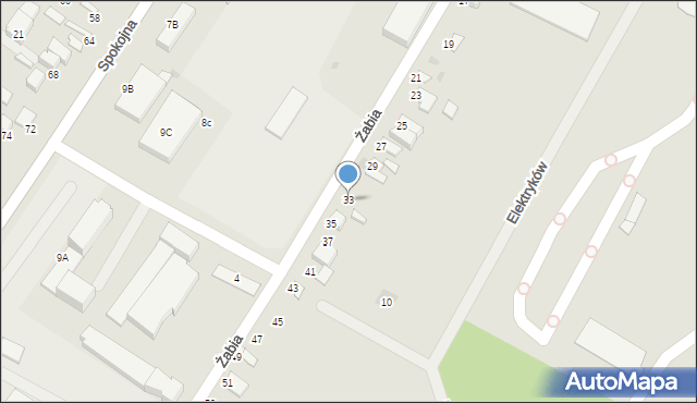 Łomża, Żabia, 33, mapa Łomży