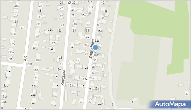 Łowicz, Zagrodowa, 32a, mapa Łowicza