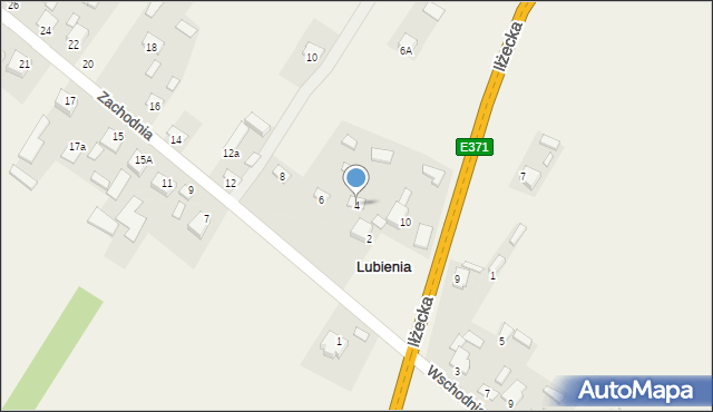 Lubienia, Zachodnia, 4, mapa Lubienia