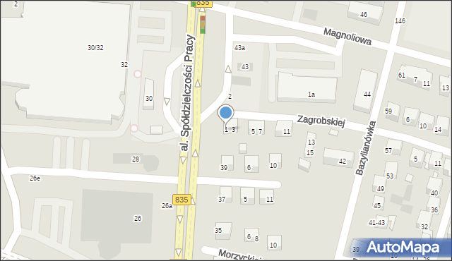 Lublin, Zagrobskiej Zofii, 1, mapa Lublina