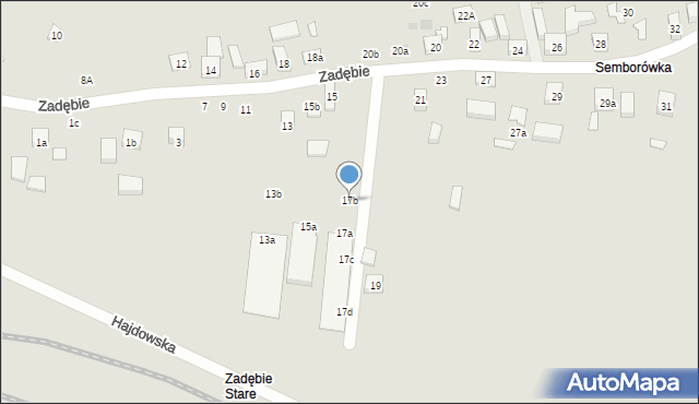 Lublin, Zadębie, 17b, mapa Lublina