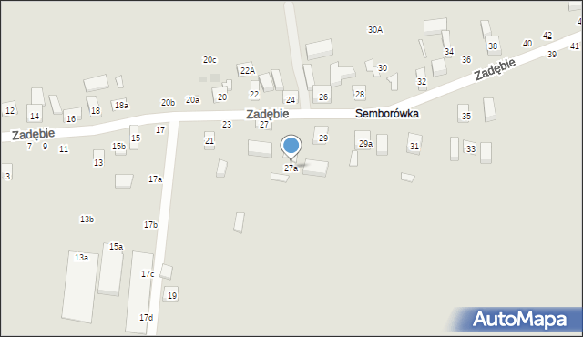 Lublin, Zadębie, 27a, mapa Lublina