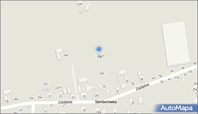 Lublin, Zadębie, 30B, mapa Lublina