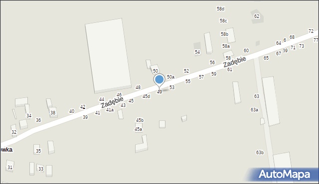 Lublin, Zadębie, 49, mapa Lublina