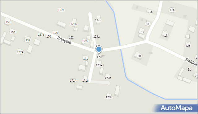 Lublin, Zadębie, 173, mapa Lublina