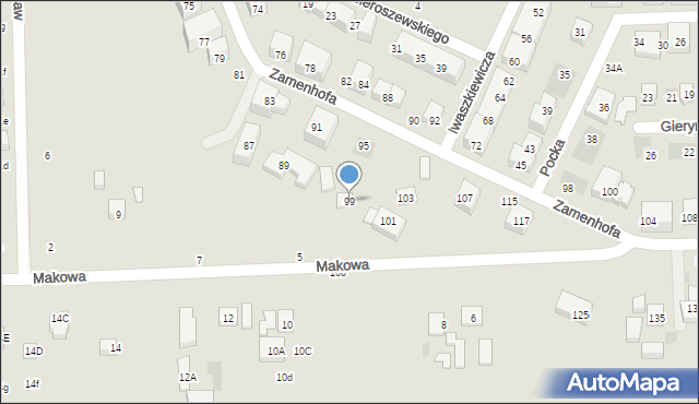 Lublin, Zamenhofa Ludwika, dr., 99, mapa Lublina