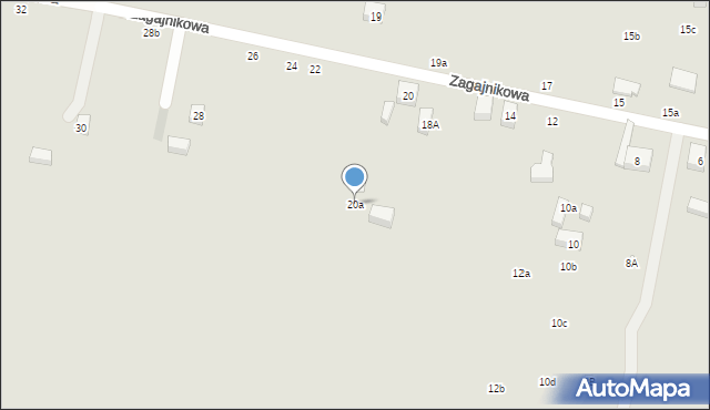 Lublin, Zagajnikowa, 20a, mapa Lublina