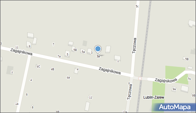 Lublin, Zagajnikowa, 3a, mapa Lublina