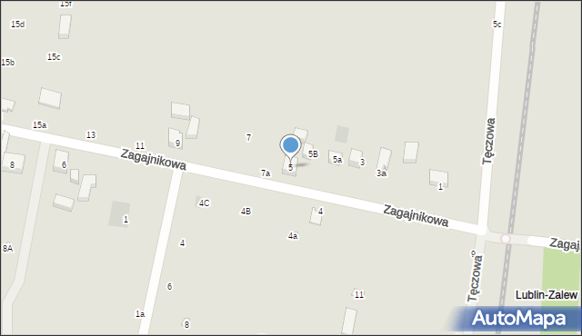 Lublin, Zagajnikowa, 5, mapa Lublina