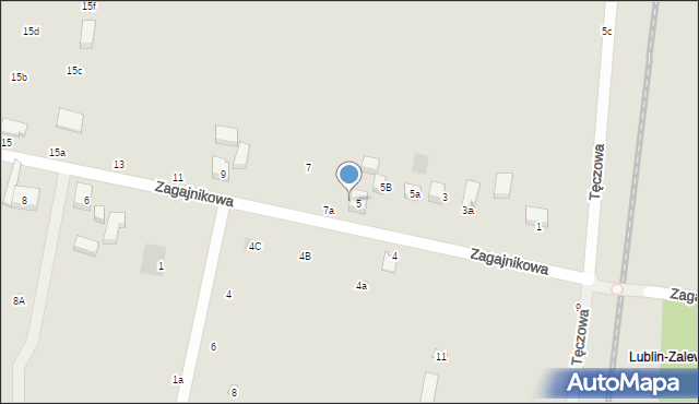 Lublin, Zagajnikowa, 5C, mapa Lublina