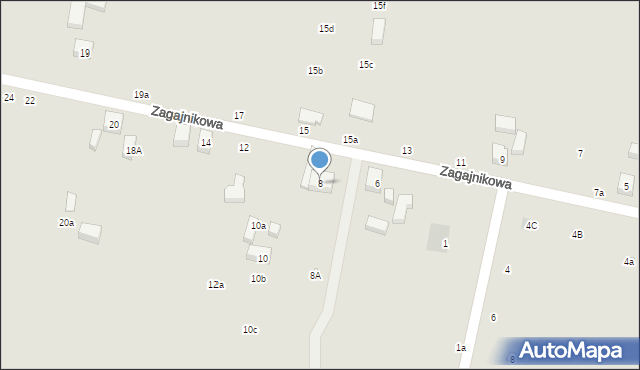 Lublin, Zagajnikowa, 8, mapa Lublina