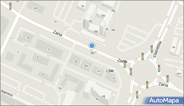 Lublin, Zana Tomasza, 39d, mapa Lublina