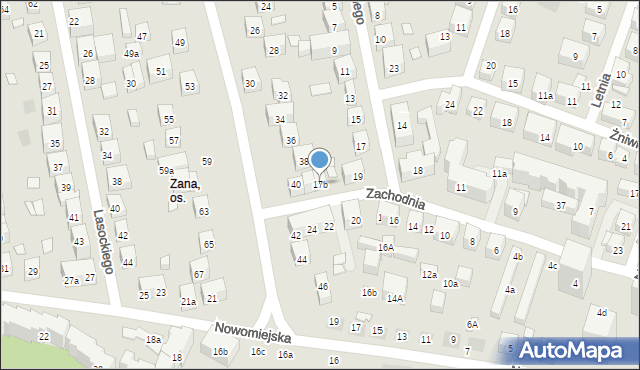 Lublin, Zachodnia, 17b, mapa Lublina