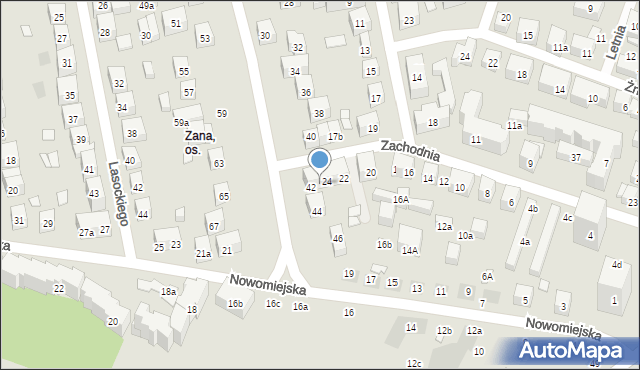 Lublin, Zachodnia, 26, mapa Lublina