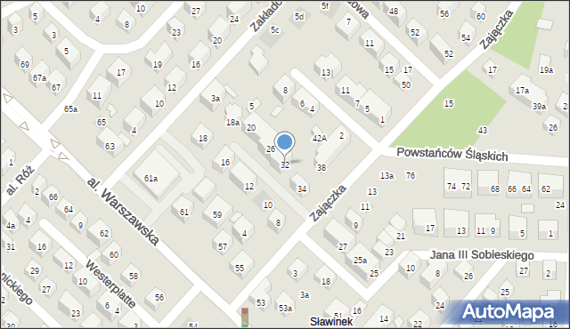 Lublin, Zajączka Józefa, gen., 32, mapa Lublina