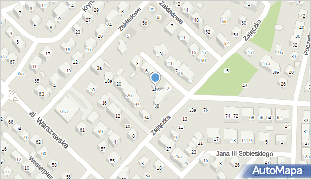 Lublin, Zajączka Józefa, gen., 42A, mapa Lublina