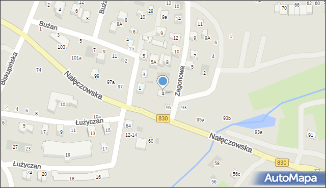 Lublin, Zagonowa, 4, mapa Lublina