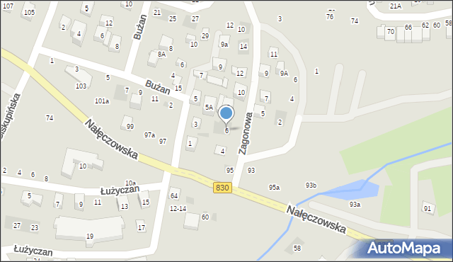 Lublin, Zagonowa, 6, mapa Lublina