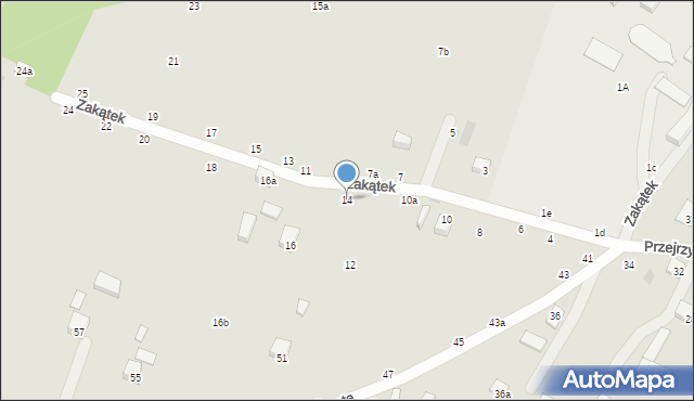 Lublin, Zakątek, 14, mapa Lublina