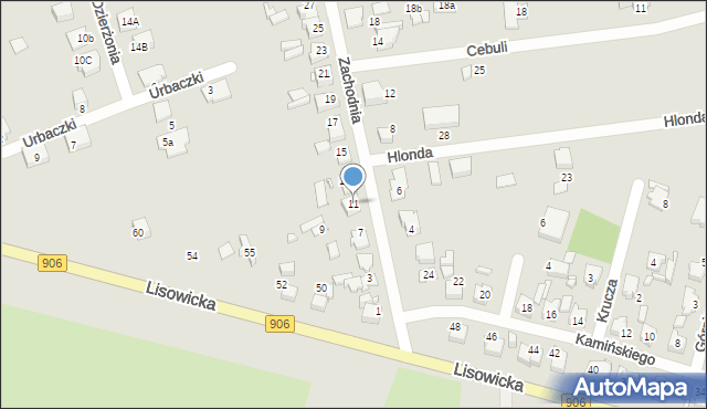 Lubliniec, Zachodnia, 11, mapa Lubliniec