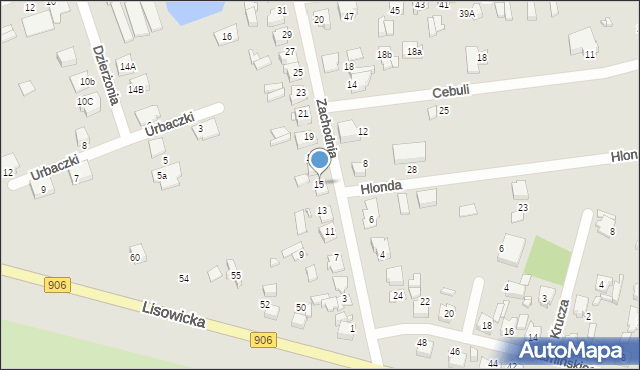 Lubliniec, Zachodnia, 15, mapa Lubliniec