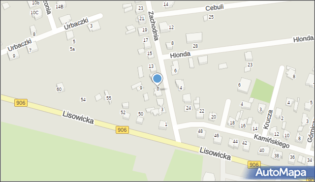 Lubliniec, Zachodnia, 7, mapa Lubliniec