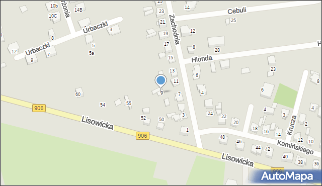 Lubliniec, Zachodnia, 9, mapa Lubliniec