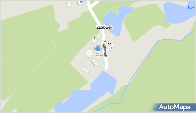 Lubliniec, Zagłówek, 34, mapa Lubliniec