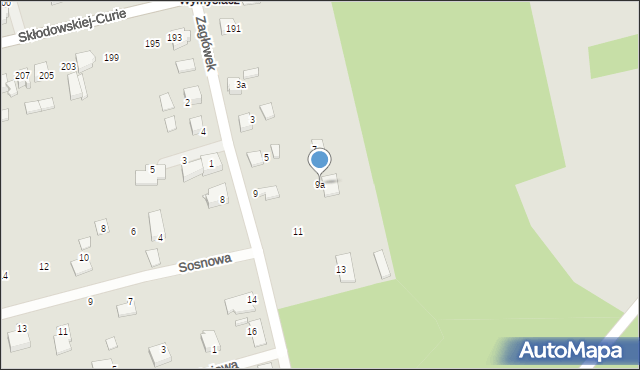 Lubliniec, Zagłówek, 9a, mapa Lubliniec