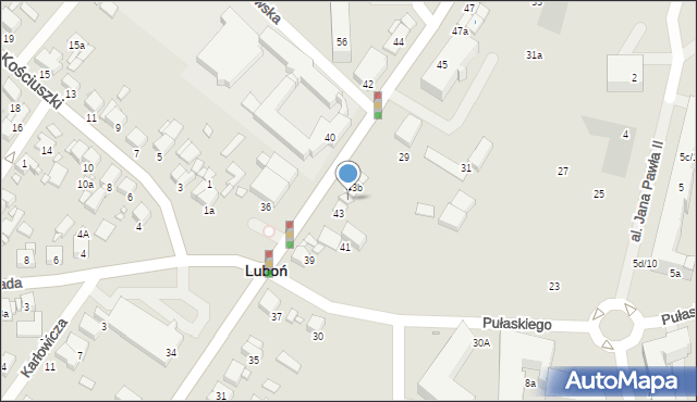 Luboń, Żabikowska, 43a, mapa Luboń