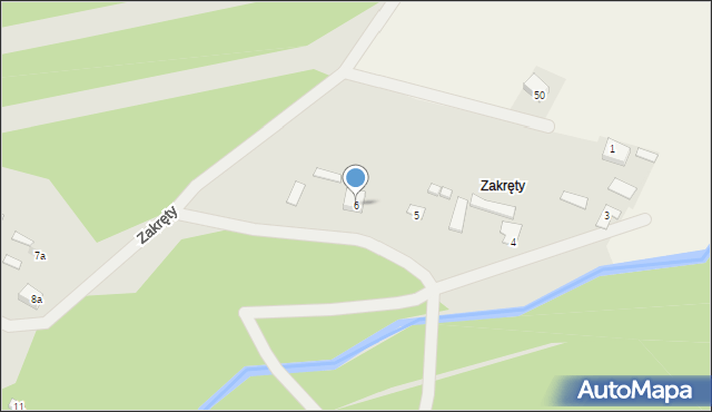 Maciejowice, Zakręty, 6, mapa Maciejowice