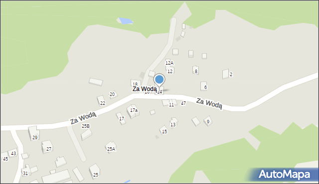 Maków Podhalański, Za Wodą, 14, mapa Maków Podhalański