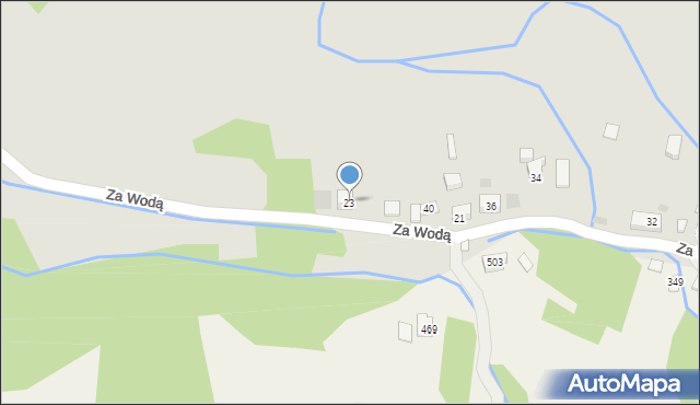 Maków Podhalański, Za Wodą, 23, mapa Maków Podhalański