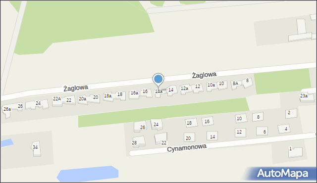 Marynino, Żaglowa, 14a, mapa Marynino